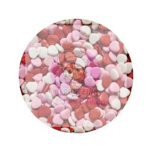 Corazón rojo, rosado y blanco
